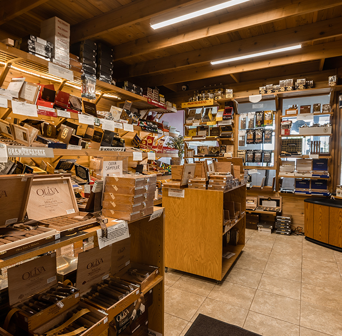 Cigar shop with walk-in humidor in West Bend, WI